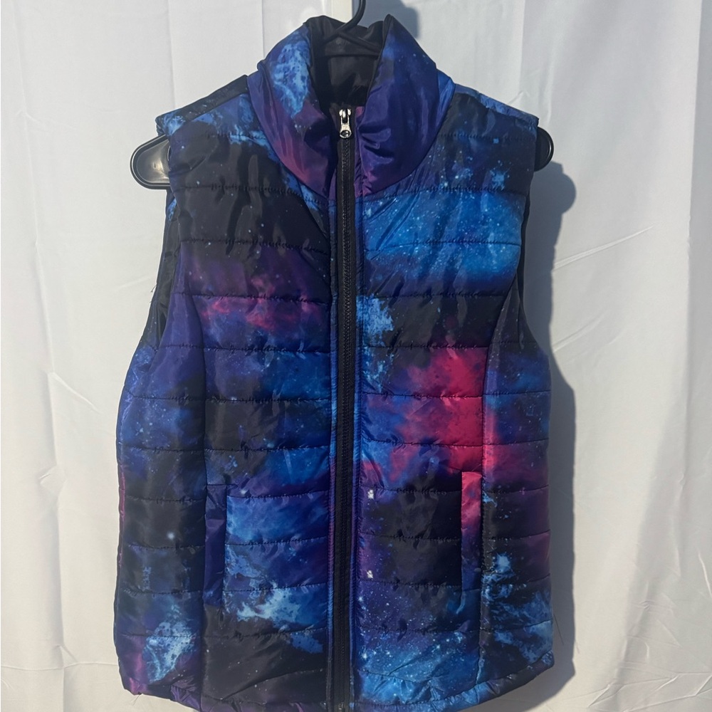 Rue21 Sleek Black/multicolor Puffer Vest Size L
